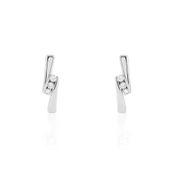 Histoire d'Or Boucles D'oreilles Puces Galya Or Blanc Diamant Discount