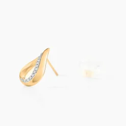 Histoire d'Or Boucles D'oreilles Puces Goccie Or Jaune Diamant Discount