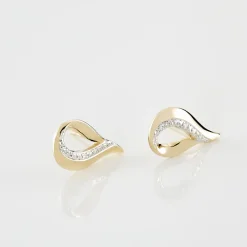 Histoire d'Or Boucles D'oreilles Puces Goccie Or Jaune Diamant Discount