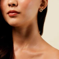 Histoire d'Or Boucles D'Oreilles Puces Gawain Or Jaune Sale