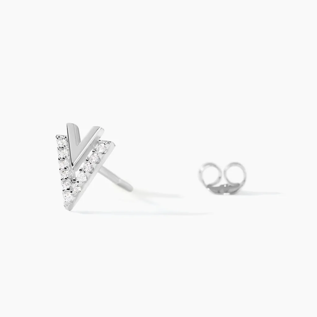 Histoire d'Or Boucles D'oreilles Puces Guenolee Argent Blanc Oxyde De Zirconium Hot