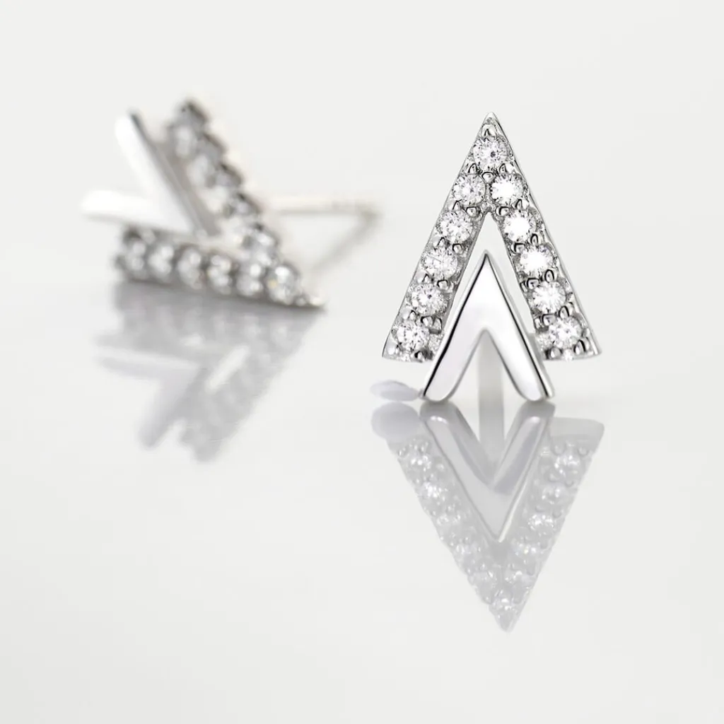 Histoire d'Or Boucles D'oreilles Puces Guenolee Argent Blanc Oxyde De Zirconium Hot