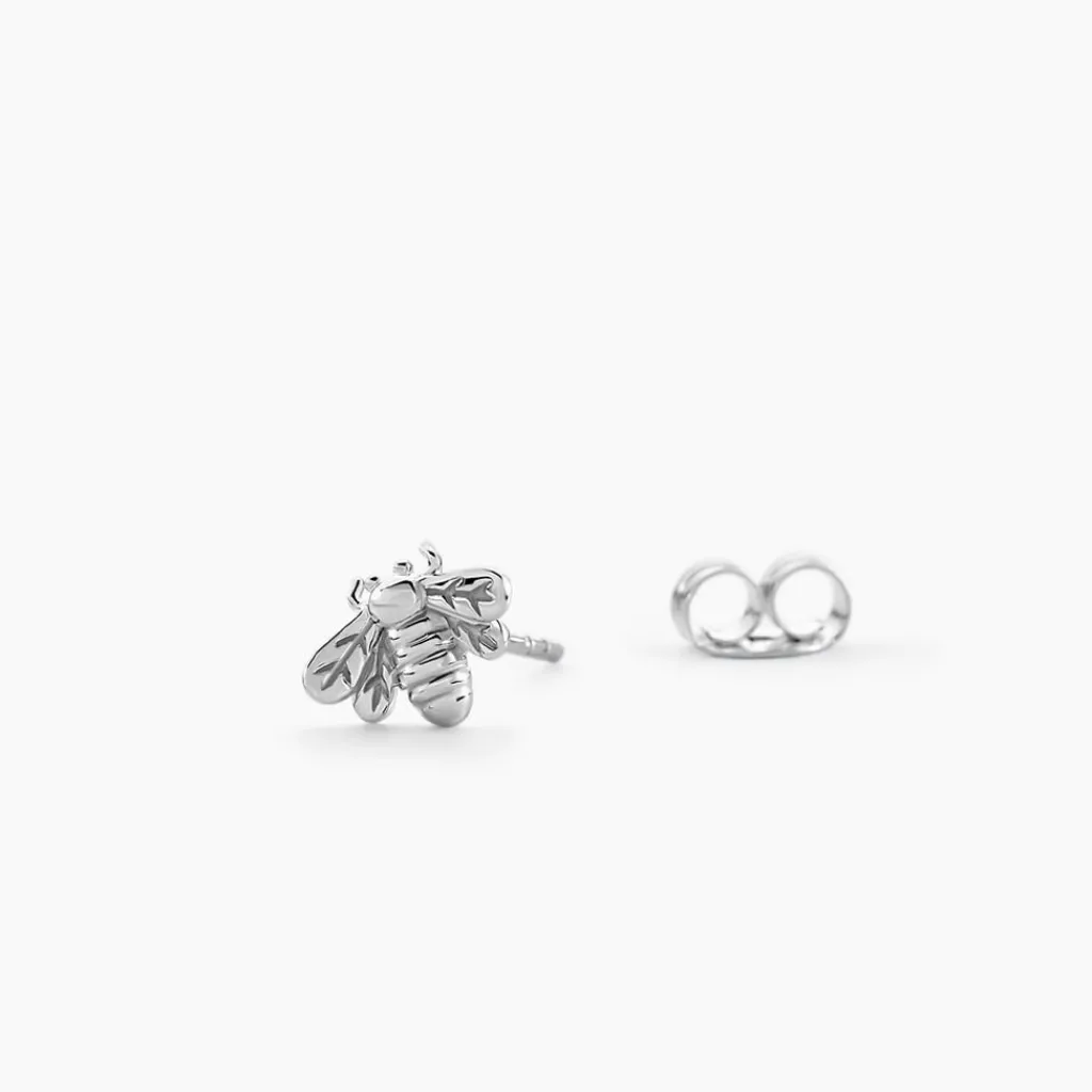 Histoire d'Or Boucles D'oreilles Puces Honey Argent Blanc Best