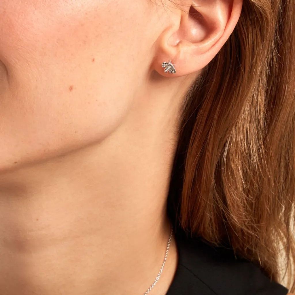 Histoire d'Or Boucles D'oreilles Puces Honey Argent Blanc Best