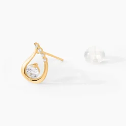 Histoire d'Or Boucles D'oreilles Puces Helie Goutte Or Jaune Oxyde De Zirconium Sale