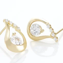 Histoire d'Or Boucles D'oreilles Puces Helie Goutte Or Jaune Oxyde De Zirconium Sale