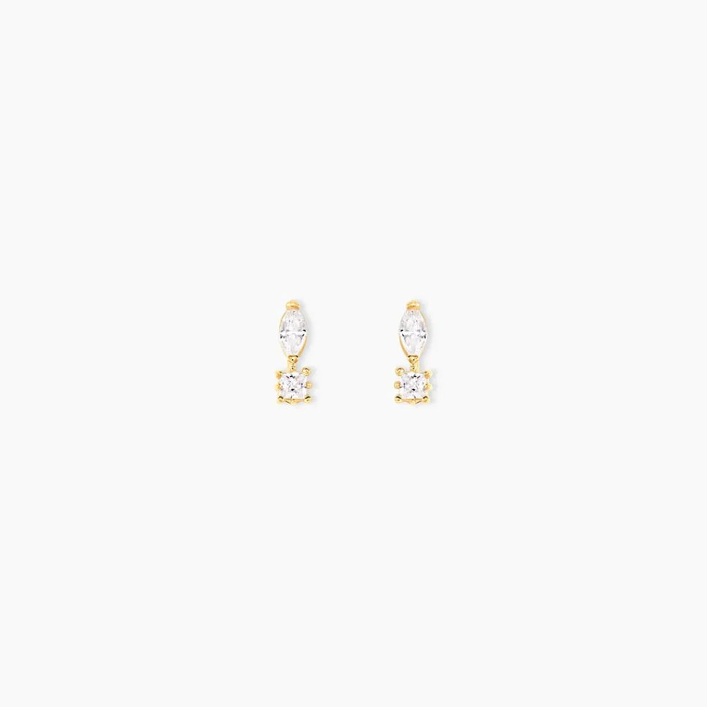 Histoire d'Or Boucles D'oreilles Puces Huey Or Jaune Oxyde De Zirconium Outlet