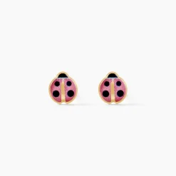 Histoire d'Or Boucles D'oreilles Puces Helidie Coccinelle Or Jaune or jaune smalto rose Clearance