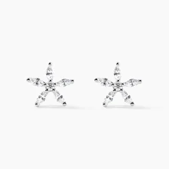Histoire d'Or Boucles D'oreilles Puces Horcia Or Blanc Oxyde De Zirconium