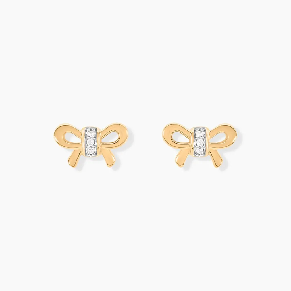 Histoire d'Or Boucles D'oreilles Puces Hisae Plaqué Or Jaune Oxyde De Zirconium Outlet