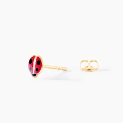 Histoire d'Or Boucles D'oreilles Puces Helidie Coccinelle Or Jaune or jaune smalto rouge Outlet