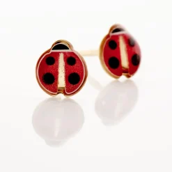Histoire d'Or Boucles D'oreilles Puces Helidie Coccinelle Or Jaune or jaune smalto rouge Outlet