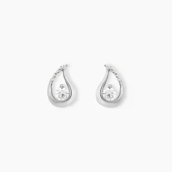 Histoire d'Or Boucles D'oreilles Puces Helie Goutte Or Blanc Oxyde De Zirconium Best