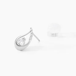 Histoire d'Or Boucles D'oreilles Puces Helie Goutte Or Blanc Oxyde De Zirconium Best