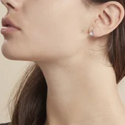 Histoire d'Or Boucles D'oreilles Puces Helie Goutte Or Blanc Oxyde De Zirconium Best