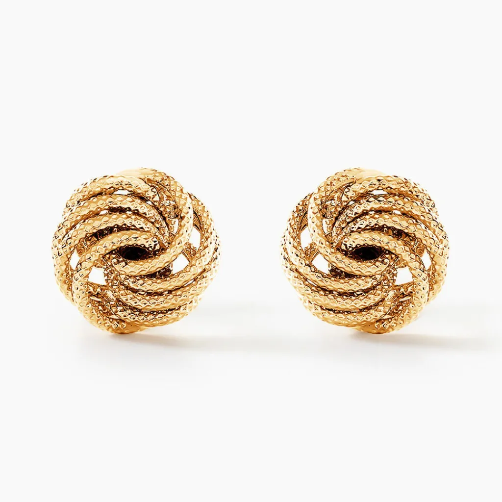 Histoire d'Or Boucles D'oreilles Puces Ilhame Nid Or Jaune Best