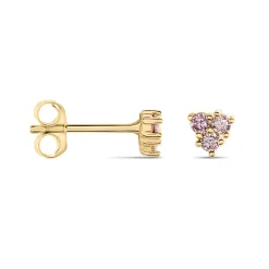 Histoire d'Or Boucles D'oreilles Puces Istoria Plaqué Or Jaune Oxyde De Zirconium plaqué or jaune oxyde rose Discount