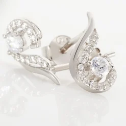 Histoire d'Or Boucles D'oreilles Puces Indian Drop Argent Blanc Oxyde De Zirconium