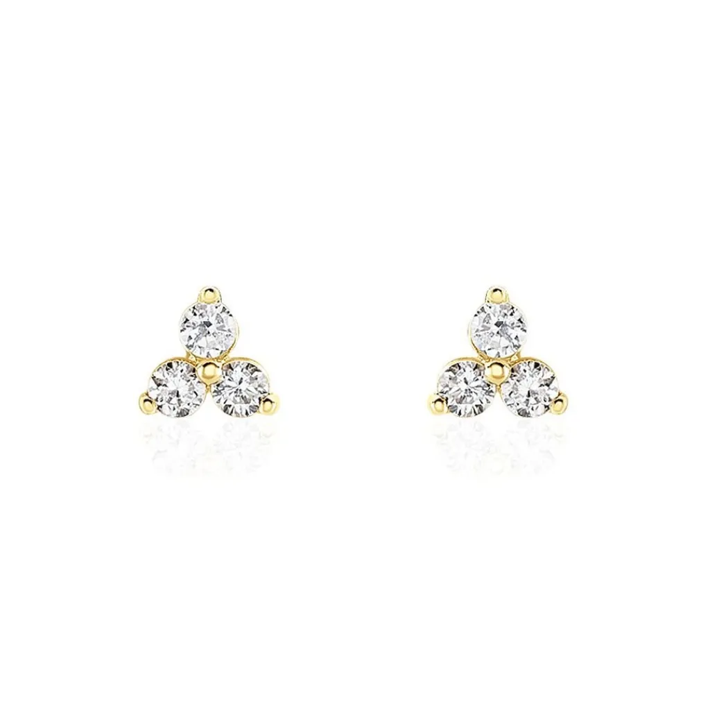 Histoire d'Or Boucles D'oreilles Puces Isaora Or Jaune Oxyde De Zirconium Online