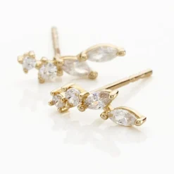 Histoire d'Or Boucles D'oreilles Puces Iuliana Or Jaune Oxyde De Zirconium