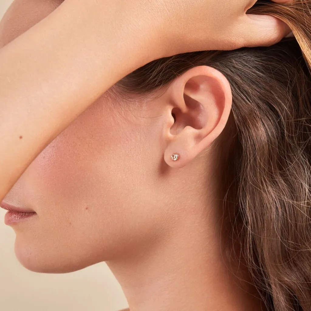 Histoire d'Or Boucles D'oreilles Puces Ismène Plaqué Or Doré Online