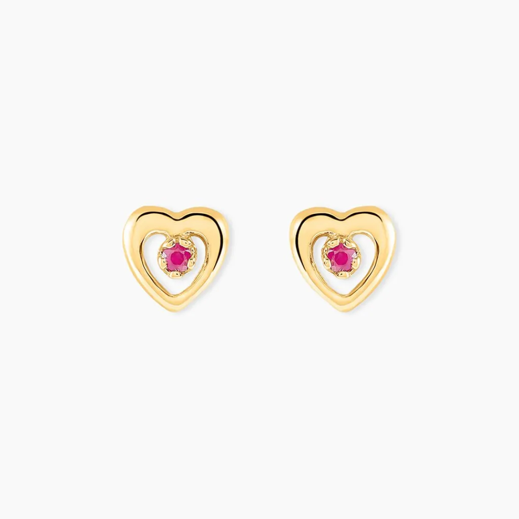 Histoire d'Or Boucles D'oreilles Puces Izild Or Jaune Rubis Online