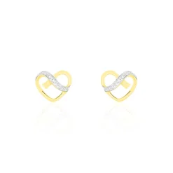 Histoire d'Or Boucles D'oreilles Puces Juliane or jaune diamant New