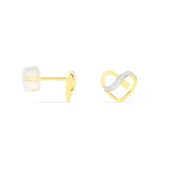 Histoire d'Or Boucles D'oreilles Puces Juliane or jaune diamant New