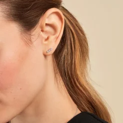 Histoire d'Or Boucles D'oreilles Puces Janys Argent Blanc Oxyde De Zirconium Sale