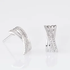 Histoire d'Or Boucles D'oreilles Puces Julianne Or Blanc Diamant Online