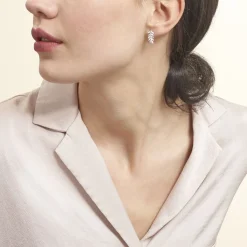 Histoire d'Or Boucles D'oreilles Puces Jade Argent Blanc Oxyde De Zirconium