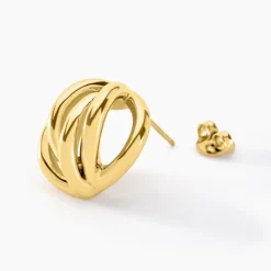 Histoire d'Or Boucles D'oreilles Puces Jackie Acier Jaune Best