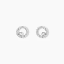 Histoire d'Or Boucles D'oreilles Puces Joeva Argent Blanc Oxyde De Zirconium Best