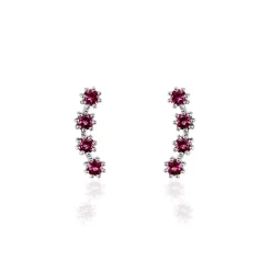 Histoire d'Or Boucles D'oreilles Puces Karrie Argent Blanc Oxyde De Zirconium argent blanc oxyde rouge New