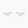 Histoire d'Or Boucles D'Oreilles Puces Katri Or Jaune Perle De Culture Oxyde De Zirconium Discount