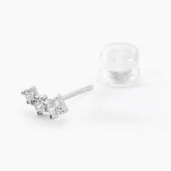 Histoire d'Or Boucles D'oreilles Puces Kyoto Or Blanc Oxyde De Zirconium Best