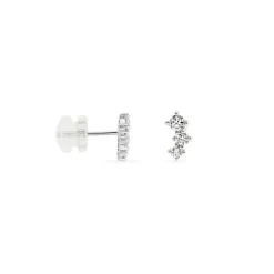 Histoire d'Or Boucles D'oreilles Puces Kyoto Or Blanc Oxyde De Zirconium Best