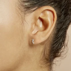 Histoire d'Or Boucles D'oreilles Puces Kyoto Or Blanc Oxyde De Zirconium Best