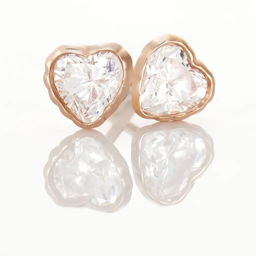 Histoire d'Or Boucles D'oreilles Puces Kadidjatou Or Rose Oxyde De Zirconium