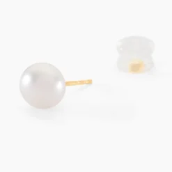 Histoire d'Or Boucles D'oreilles Puces Kesya Nacres Bouton Or Jaune Perle De Culture Discount