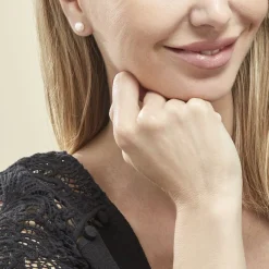 Histoire d'Or Boucles D'oreilles Puces Kesya Nacres Bouton Or Jaune Perle De Culture Discount