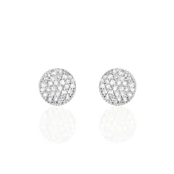 Histoire d'Or Boucles D'oreilles Puces Kristin Or Blanc Diamant Best