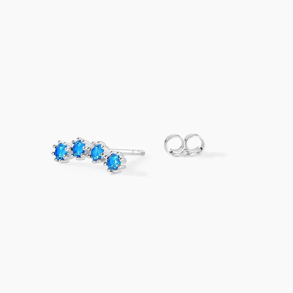 Histoire d'Or Boucles D'oreilles Puces Karrie Argent Blanc Oxyde De Zirconium argent blanc oxyde bleu Sale