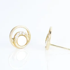 Histoire d'Or Boucles D'oreilles Puces Kamilka Or Jaune Nacre Et Oxydes Online