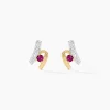 Histoire d'Or Boucles D'oreilles Puces Kirsten Or Jaune Rubis Et Diamant Sale
