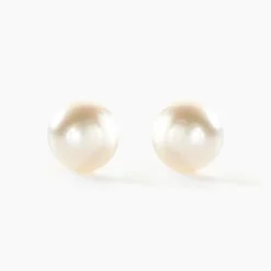 Histoire d'Or Boucles D'oreilles Puces Kesya Nacres Bouton Or Jaune Perle De Culture