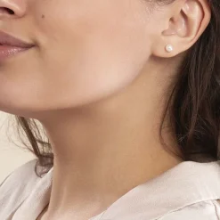 Histoire d'Or Boucles D'oreilles Puces Kesya Nacres Bouton Or Jaune Perle De Culture New