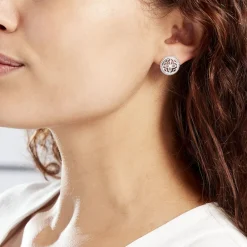 LAETIZIA Boucles D'oreilles Puces Celine Argent Blanc Outlet