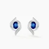 Histoire d'Or Boucles D'oreilles Puces Lydia Or Blanc Saphir Clearance