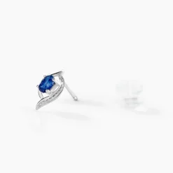 Histoire d'Or Boucles D'oreilles Puces Lydia Or Blanc Saphir Clearance